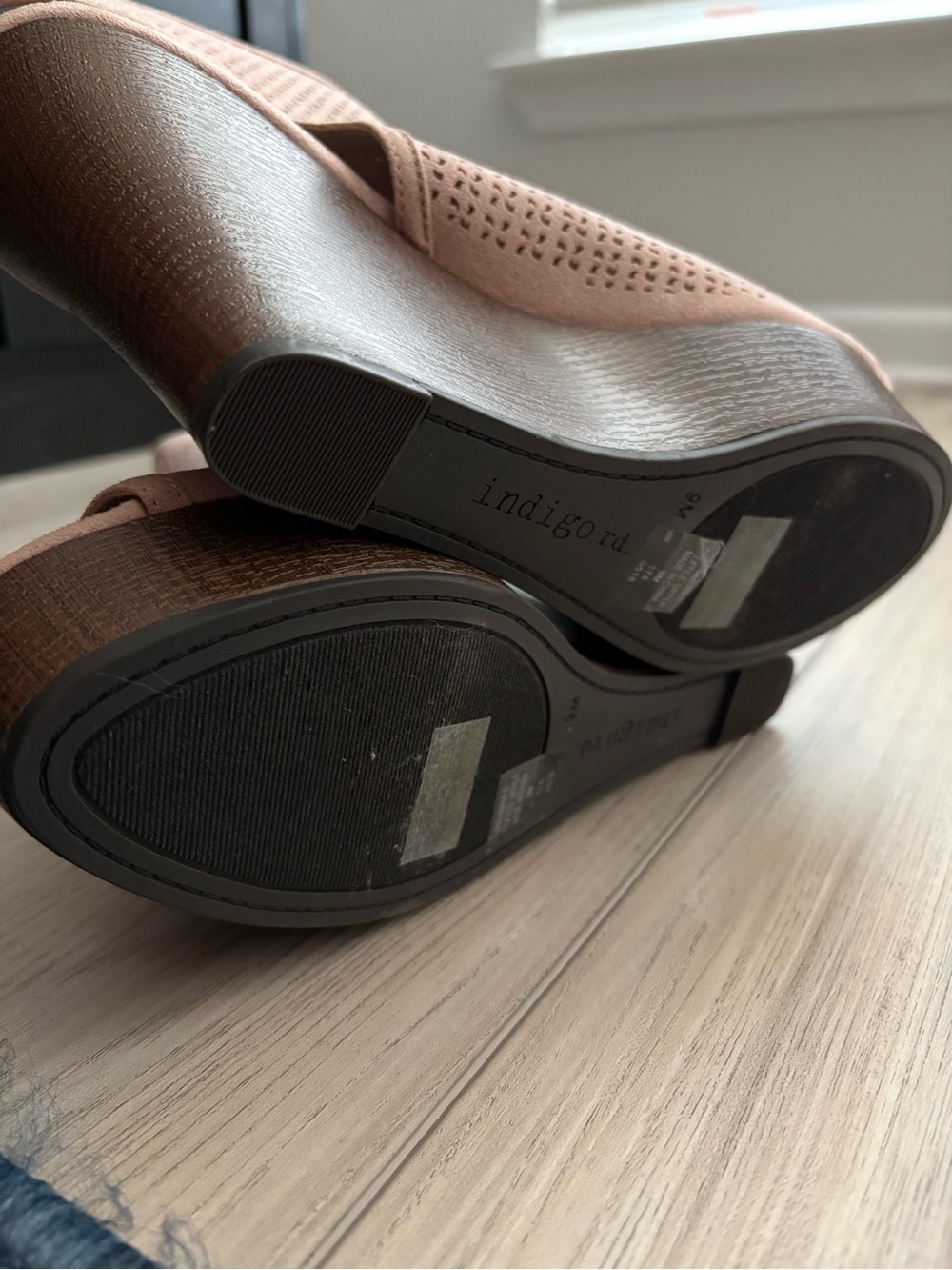 Indigo Blush Perforated Wedge Slingback Sandals - Picture 6 of 6